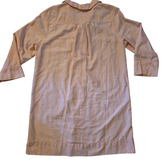Natori Striped Tunic Top M Long Button Down Preppy Vacation Travel Corp Core - Picture 2 of 6